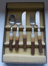 Denby Stone and Steel 5 piece Cutlery Set - Agate pattern  - 1970s/80s - In box