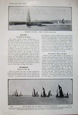 Old Antique Print 1908 Sport