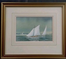 OULTON BROAD, SUFFOLK, REGATTA WATERCOLOUR PAINTING, ADRIAN WINCUP B.1954, SFK.