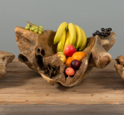 Reclaimed teak root fruit - root, bowl