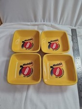 Weetabix 70th Anniversary Cereal Bowls x 4 Yellow Square Vintage