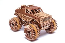 Monster Truck Pickup Car 3D Wooden Puzzle - Drives up to 54m - Model Truck Ki...