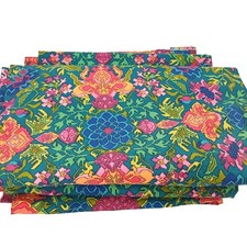 Vintage Sanderson 'Mahmudar' Floral Fabric Multicoloured Bright Large Bundle