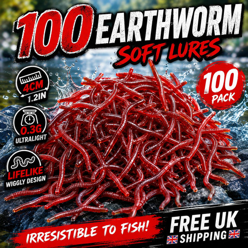 100 red earthworm soft fishing - red,