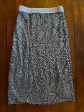 ZARA SILVER SEQUIN MIDI SKIRT  Unworn ?