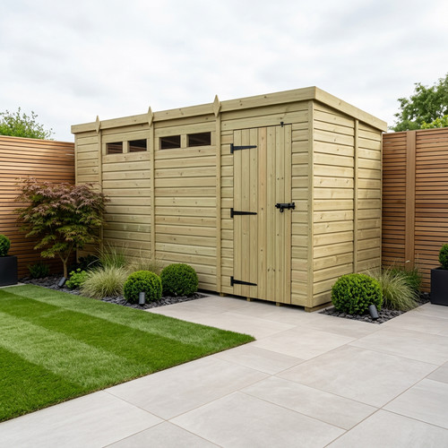 Security pent shed double - shed,