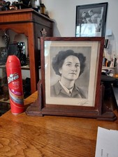 Art Deco Wooden & Glass Free Standing Photo Frame for 8 x 10 photo or picture