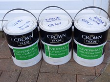 CROWN COVERMATT OBLITERATING EMULSION  5 LITRES X 3    *** EADIE WHITE***