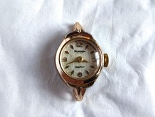 Vintage Swiss Ingersoll Ladies' Gold Tone 5 Jewels Cocktail Watch Head-Running