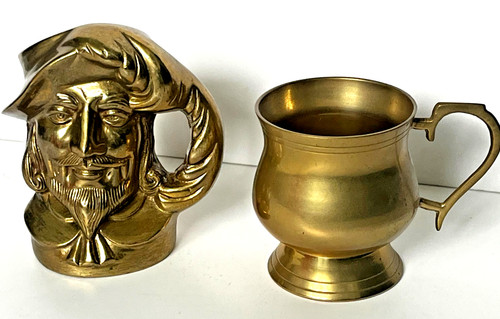 Vintage solid cast brass toby - vintage,