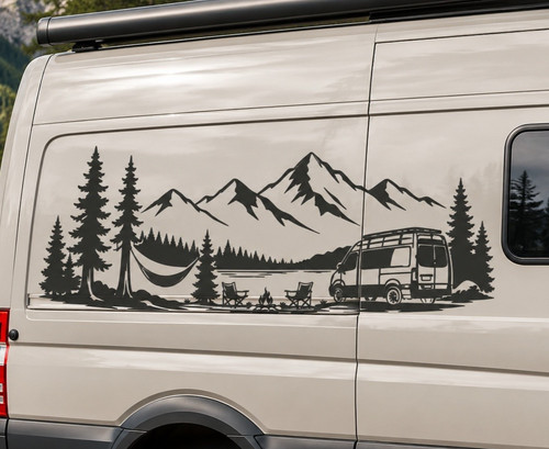 Van life car wall sticker - van,