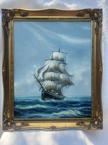 Vintage painting sailing - vintage,