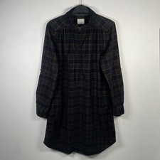 Fat Face Harper Check Needle Cord Long Sleeve Shirt Dress Womens Size UK 12L