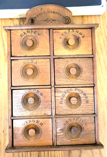 Antique stenciled wooden oak - wooden,