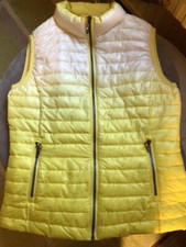 Ladies smart fitted puffa gilet size 8-10 ombre yellow to cream Italian design