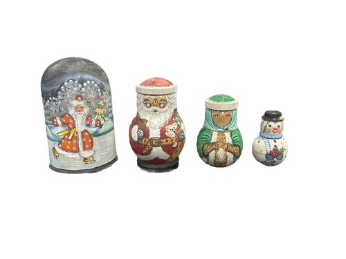 Vtg christmas russian nesting - russian,