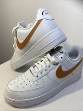 Nike Women's Air Force 1 Leather White Amber Brown UK Size 5.5