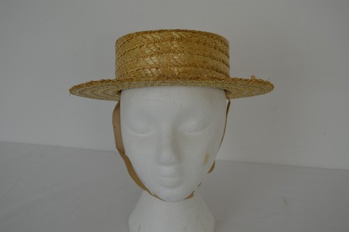 Vintage olney straw boater hat - vintage,