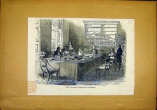 Original Old Antique Print