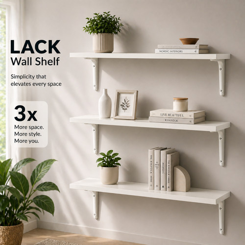 Wall shelf with - with, brackets
