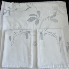 Lovely Vintage Margaret Muir Embroidered Double Duvet Cover Set White Floral