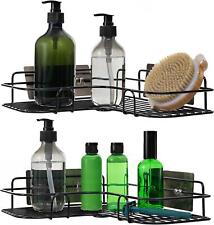 Shower Caddy Set of 2 Self Adhesive Corner Kitchen Storage Shelves Black