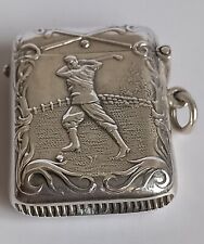 Novelty golf vesta American silver vesta golfing scene c1900.