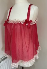 Victoria's Secret Pink Sheer Lace Babydoll Cami Top Size S Lingerie Y2K