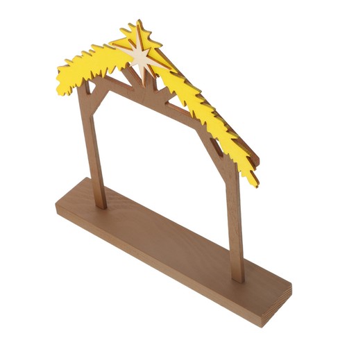 2pcs wooden nativity stable - wooden,