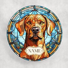 Personalised Labrador Coaster Round Stained Glass Dog Mat Birthday Gift GD59