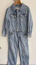Girls ZARA Denim Jumpsuit Size 5  ( Age 4-5 Years) Light Denim Wash VGC