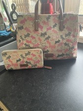 Radley Oilskin Crossbody Bag Dog Print With Matching Purse