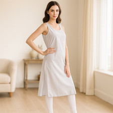 Breathable Cotton Long Slip for Under Dress | Elegant Soft Full Length Innerwear