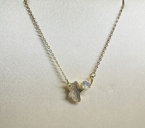 Leaves pendant necklaces - leaves, gold