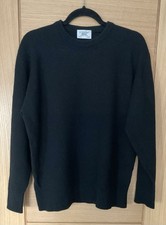 Glenbrae Spiral Merino Wool Black Jumper Size L Small Fitting