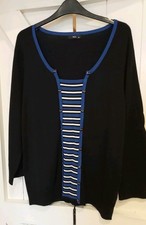 M&Co Ladies Black/Blue Striped