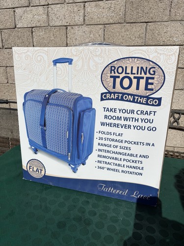 Tattered lace rolling tote - lace,