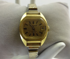 Vintage Watch Excalibur Automatic Wind Up Wristwatch Gold Metal Swiss Ladies 