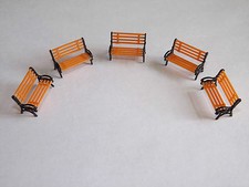 5 Model Platform Park Bench seats OO Gauge train rail layout or/bl suit hornby