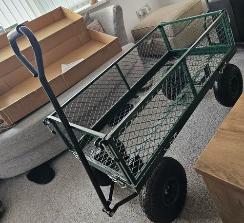 Green metal garden - green, cart