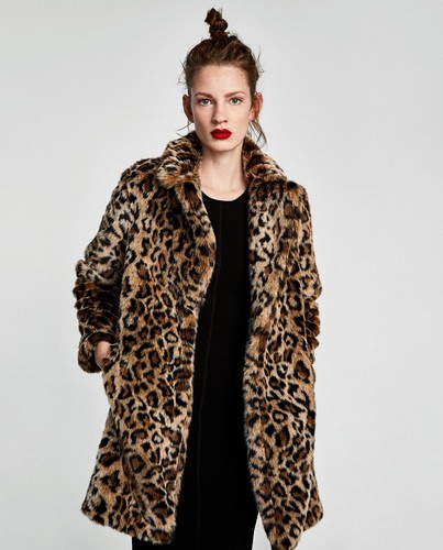 Zara women leopard faux fur - zara,