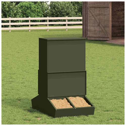 Pig feeder olive green - pig,