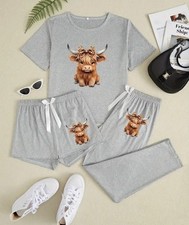 Ladies highland cow pyjamas - highland,