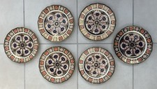 6 Royal Crown Derby 1126 Imari Scalloped Luncheon Plates 9” Excellent Condition