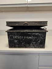 Antique steel metal deed box - steel,