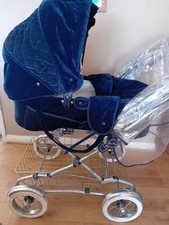 silvercross coach built pram vintage blue chrome 