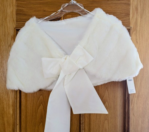 Cream fur wrap - cream, wedding