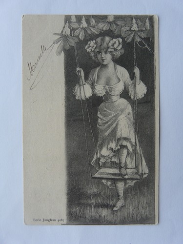 Vintage romantic art postcard - vintage,