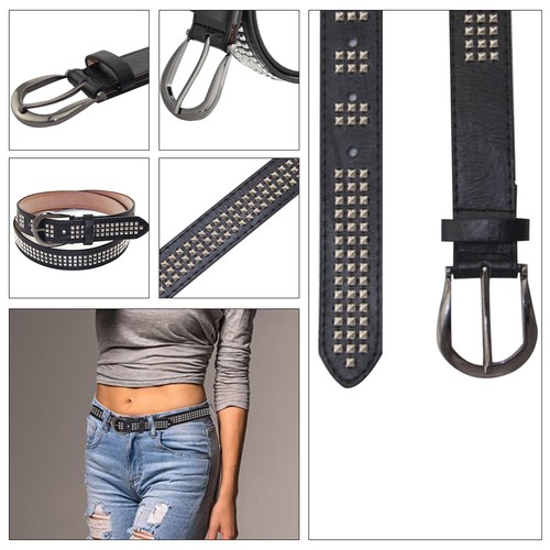 Womens studded leather waist - studded,