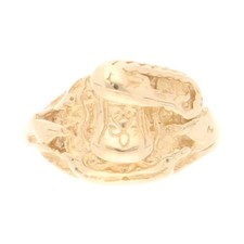 9Carat Yellow Gold Child’s Saddle Ring (Size B) 9mm Widest